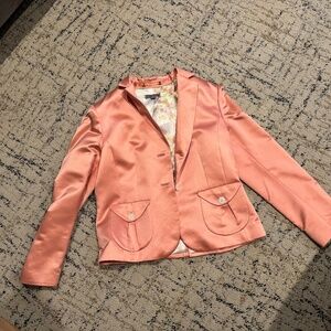 Ann Taylor Pink Satin Blazer Size 10